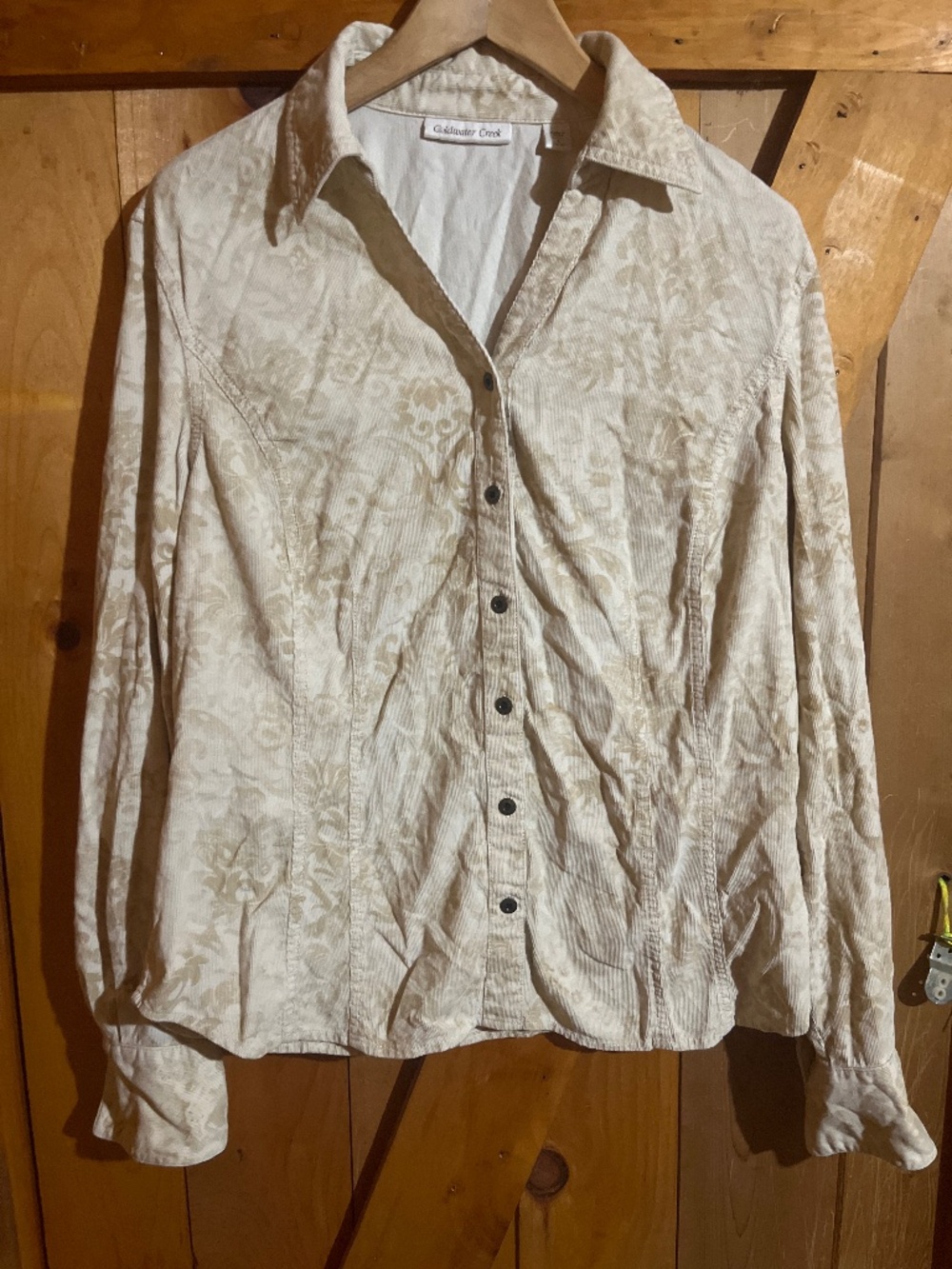 Coldwater Creek 100% Cotton Corduroy Button Up